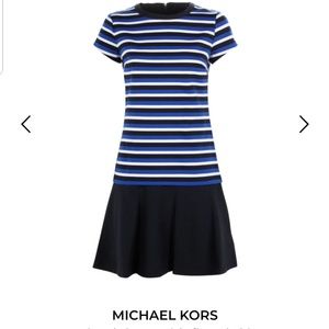 NWT Michael Kors Striped Dress with Flared Skirt